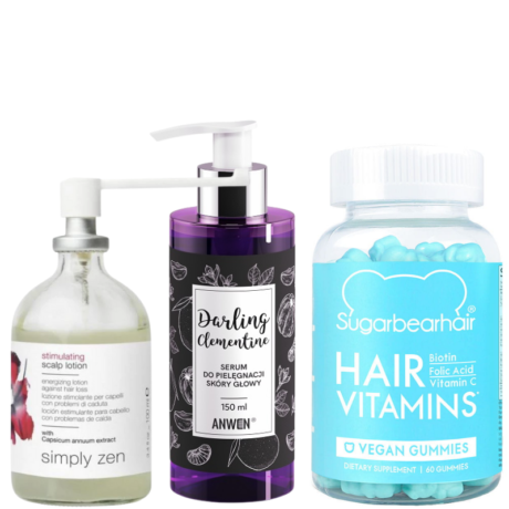 Zestaw na mocne włosy – ShugarBearHair Vitamins + Wcierka Simply Zen + Anwen Clementine